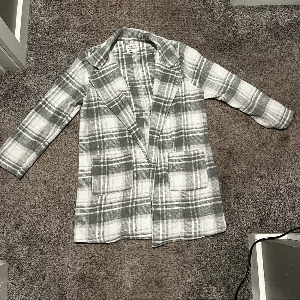 Ashley By 26 International Gray Plaid Jacket